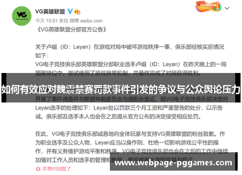 如何有效应对魏震禁赛罚款事件引发的争议与公众舆论压力
