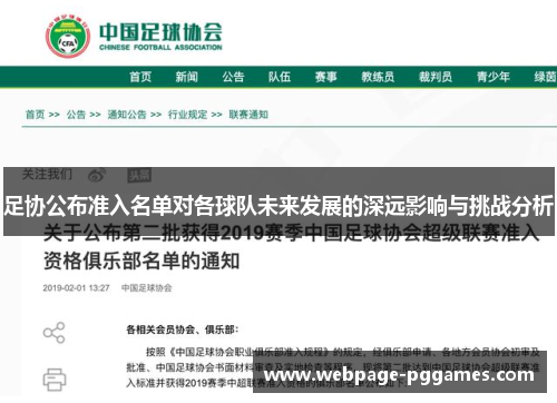 足协公布准入名单对各球队未来发展的深远影响与挑战分析